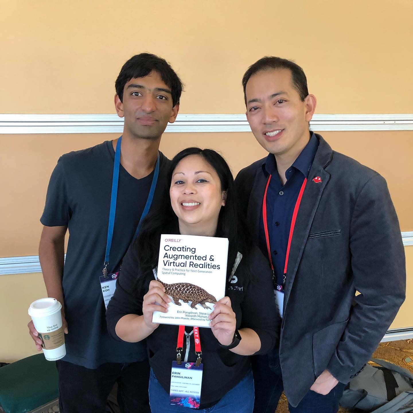 Me, Steve, and Vasanth at Augmented World Expo (AWE) 2019