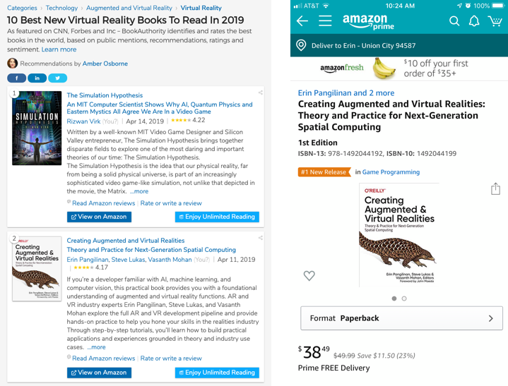 Book Authority Ranked Creating AR VR #2 Top Books in VR