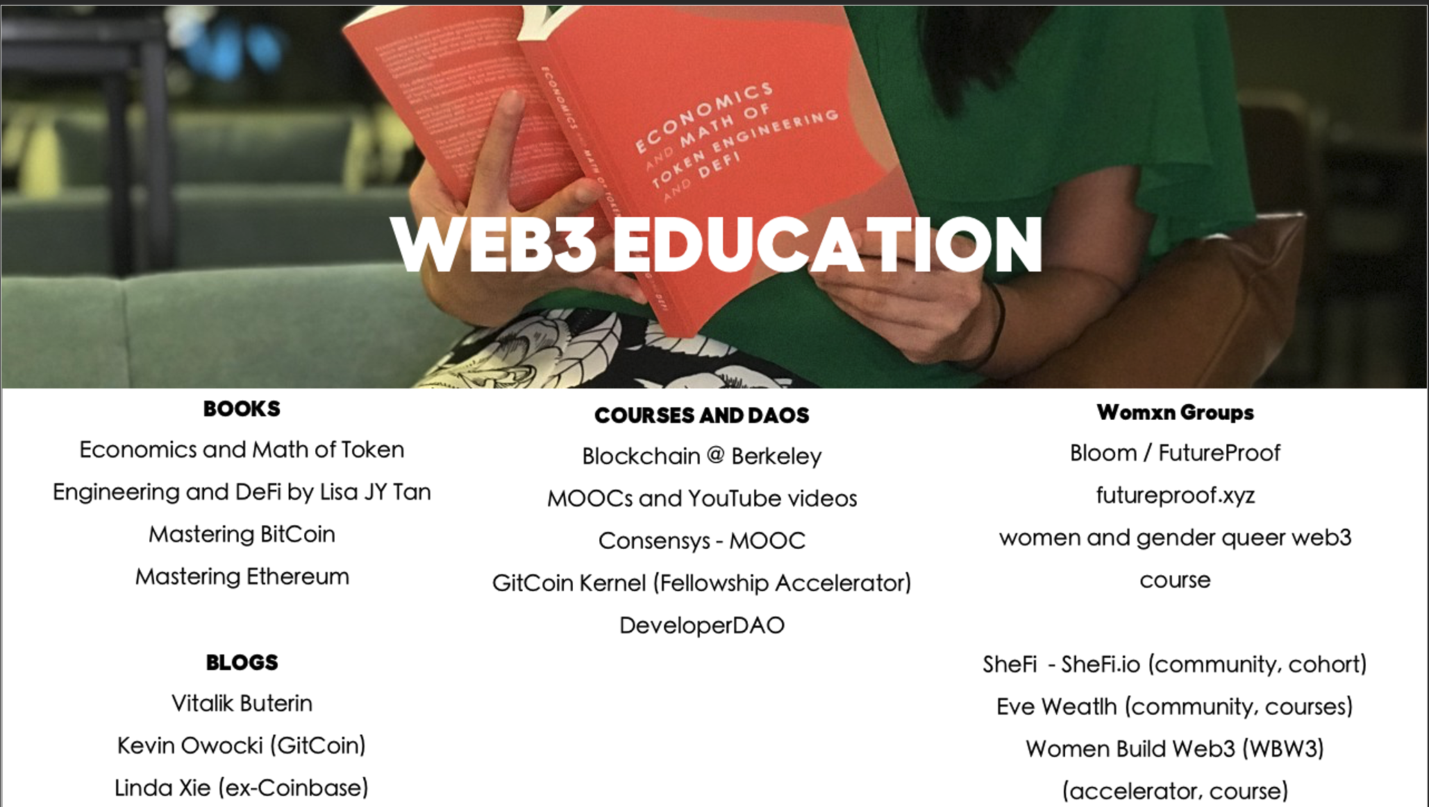 Shout out to Lisa JY Tan who has a great book on tokeneconomics!